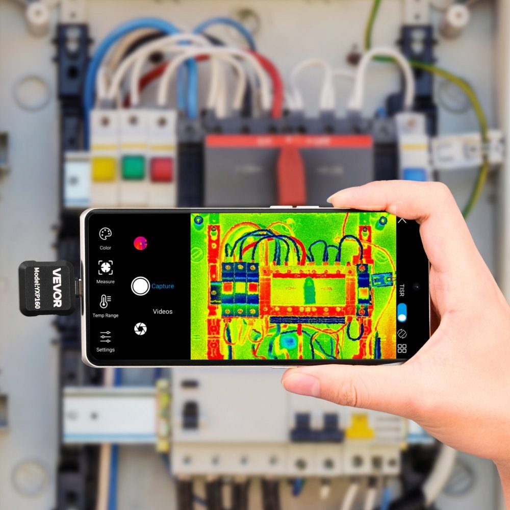 Thermal Imaging Camera for Android, 320x240 Super IR 160x120 IR Resolution Thermal Imaging Camera for Smartphone Tablet with USB-C Port, 25Hz Infrared Camera with 15 Color Palettes for Inspections at -20°C to 550°C
