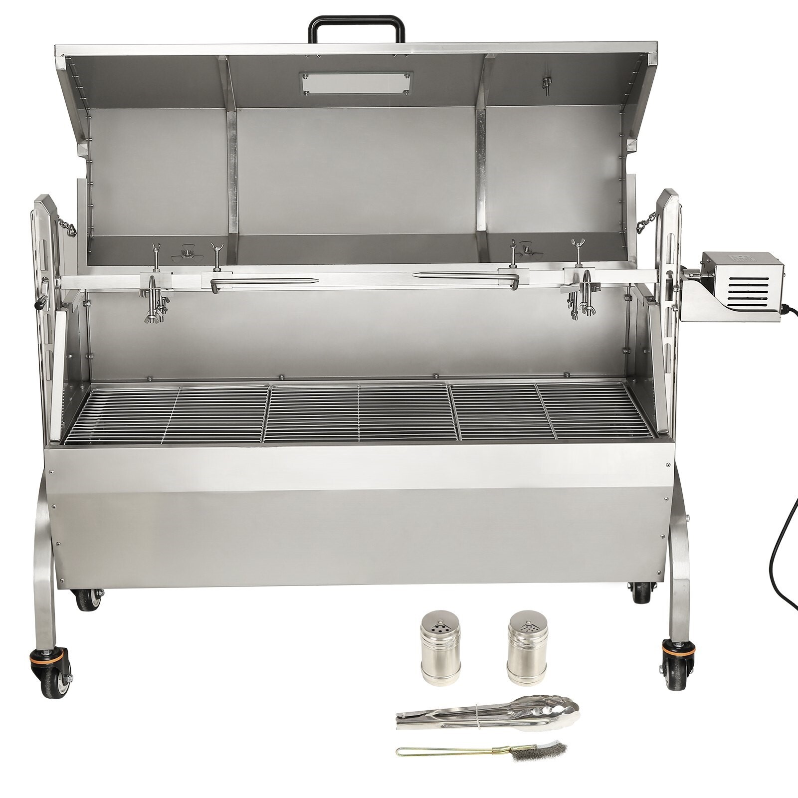 Premium commerciële speenvarkengrill lamsgrill roestvrijstalen rotisserie spit in 4 niveaus in hoogte verstelbaar 2 in 1 BBQ-grill gastro-restaurant foodtruck snackbar Premium commerciële speenvarkengrill lamsgrill roestvrijstalen rotisserie spit in 4 niveaus in hoogte verstelbaar 2 in 1 BBQ-grill gastro-restaurant foodtruck snackbar