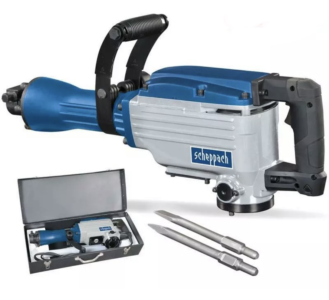 *OFERTA WEEKENDOWA* Młot wyburzeniowy Scheppach AB1700 (1700 W, 50 dżuli, w zestawie sześciokątny uchwyt Ø 30 mm, dłuto szpiczaste i płaskie oraz metalowa obudowa) *OFERTA WEEKENDOWA* Młot wyburzeniowy Scheppach AB1700 (1700 W, 50 dżuli, w zestawie sześciokątny uchwyt Ø 30 mm, dłuto szpiczaste i płaskie oraz metalowa obudowa)