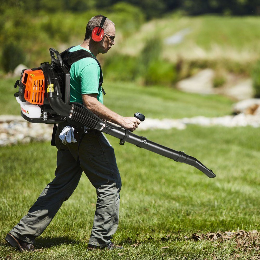 Backpack Leaf Blower, 63CC 2-Stroke Gasoline Leaf Blower with 1.89L Fuel Tank, 1110 CFM Air Volume, 220 MPH Speed, Ideal for Lawn Care, Leaf Cleaning and Snow Removal