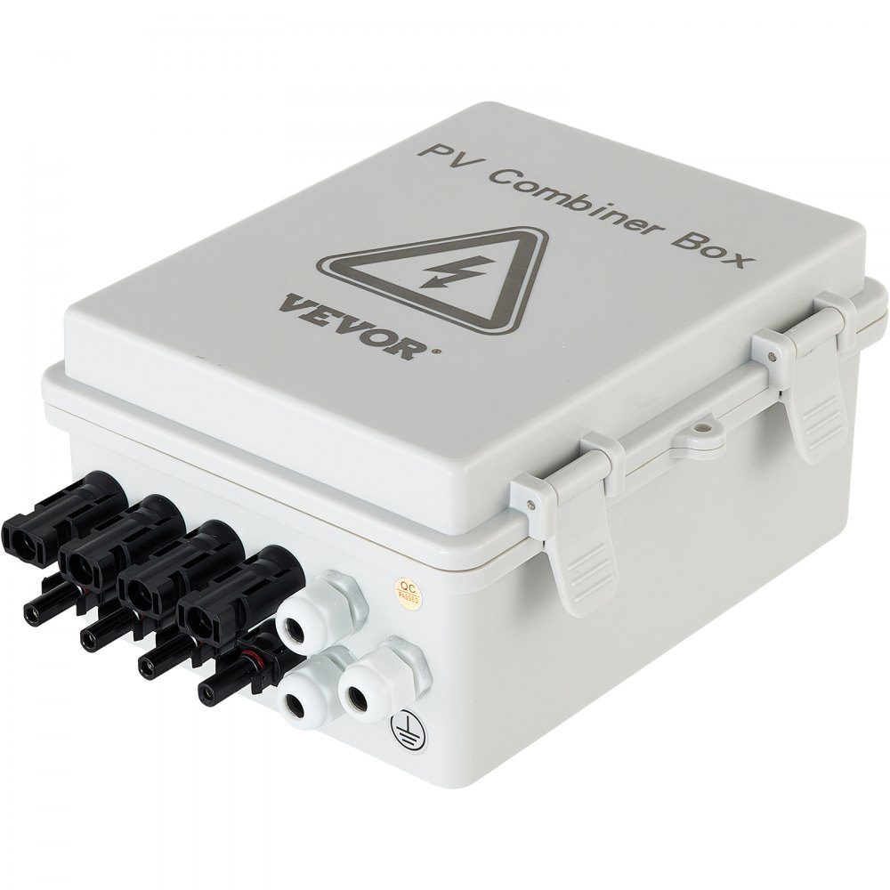 4-strand PV combination box 15 A fuse box 500 V apartment distributor protection class IP65 meter cabinet circuit breaker for solar panel network and off-grid solar power system 17 x 23 x 11 cm
