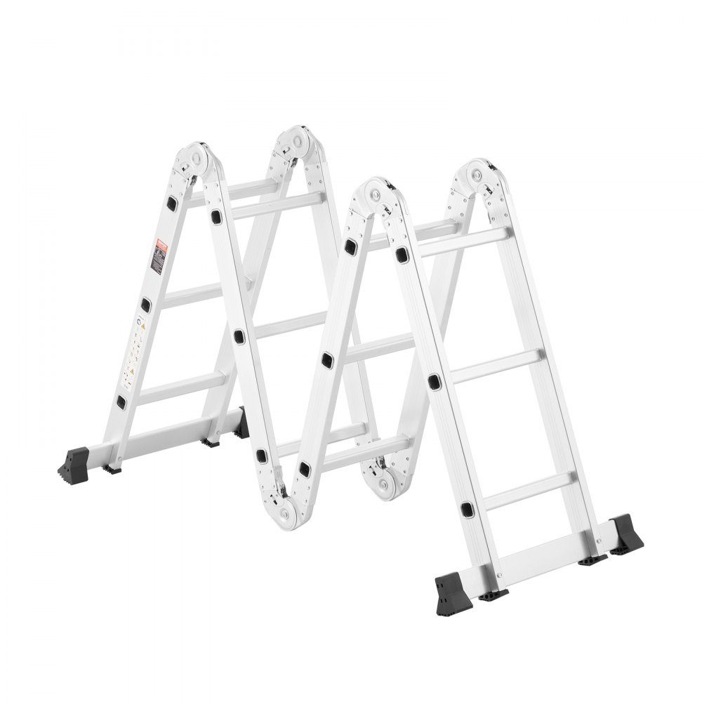 Multi-purpose ladder, 7-in-1 multi-function ladder, A-frame, 3-stage adjustable telescopic ladder, 3.5 m high extension ladder, ladder frame, 150 kg load capacity for household and outdoor work