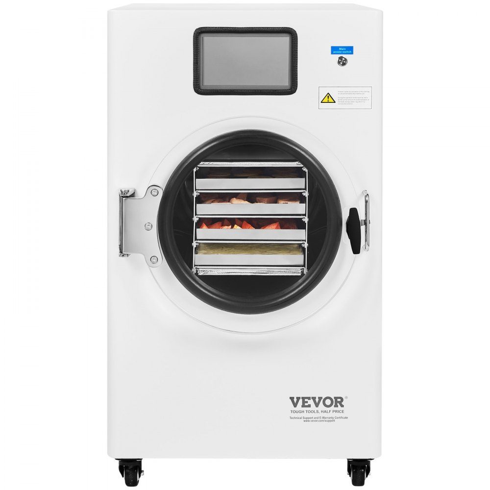 Freeze Dryer Freeze Drying Machine Drying Equipment (4-6kg Capacity) for Food with 4 Layer Trays and Adjustable Temperature and Time, for Fruit White