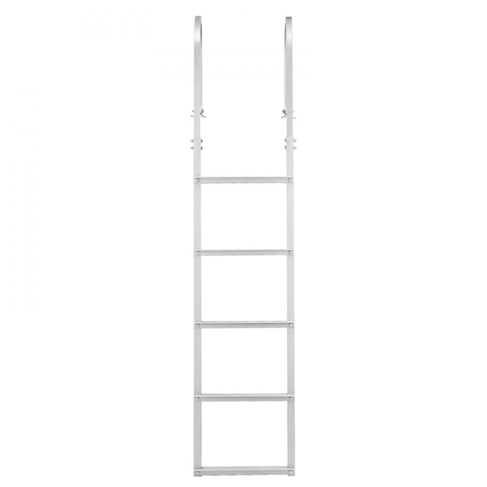 Dockleiter, 5 abnehmbare Stufen, Tragfähigkeit 227 kg. Aluminium-Ponton-Bootsleiter mit 8 cm breiten Stufen und rutschfesten Designstufen zum Einsteigen in Boote/Seen/Pools/Ozeane