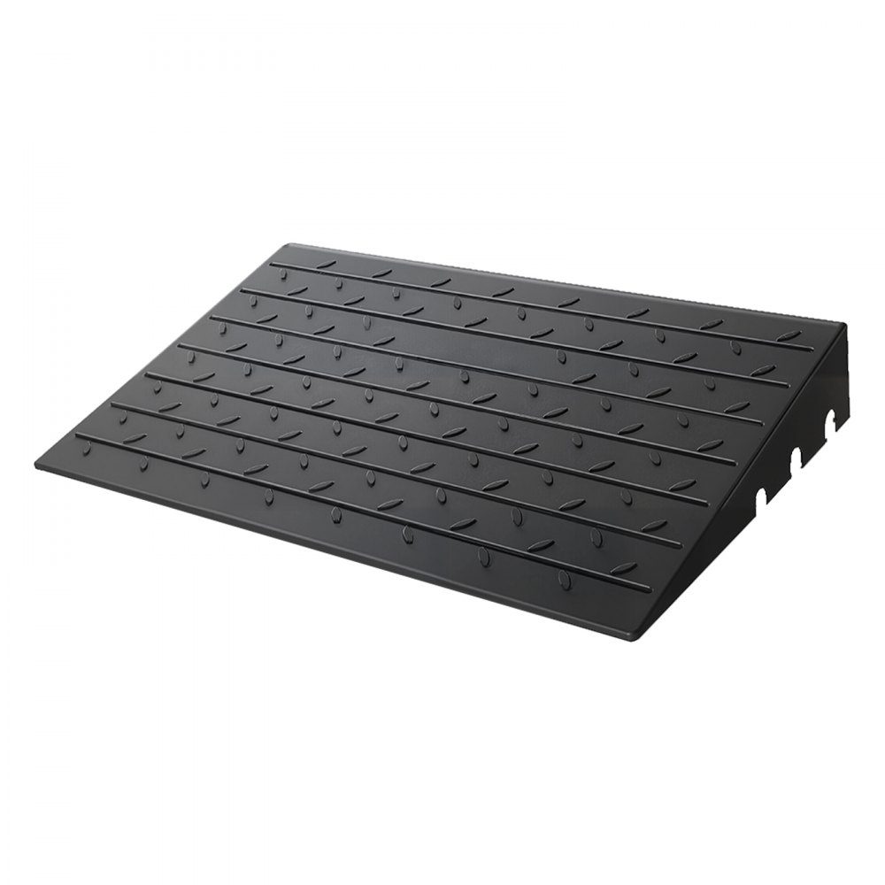 Gummischwellenrampe, Türschwellenrampe mit 6,5 cm Abstand, 3-Kanal-Kabelabdeckung, feste Gummischwellenrampe, mit einer Tragfähigkeit von 1000 kg für Rollstühle und Roller