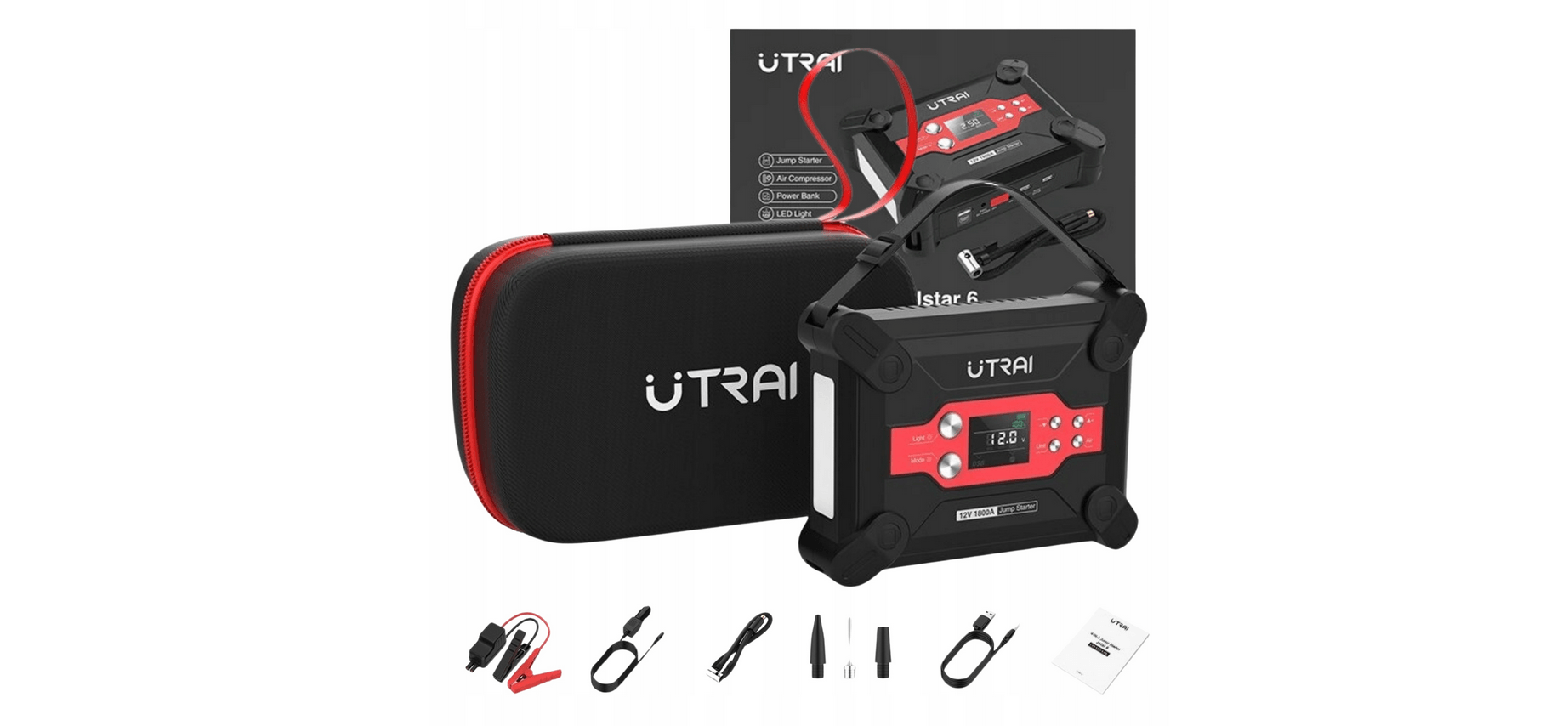 UTRAI JUMP STARTER BOOSTER START POWERBANK COMPRESSEUR 1800A PUISSANCE modèle 2022 UTRAI JUMP STARTER BOOSTER START POWERBANK COMPRESSEUR 1800A PUISSANCE modèle 2022