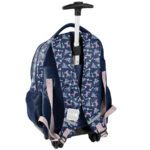 Granatowy plecak na kółkach Stitch i Angel