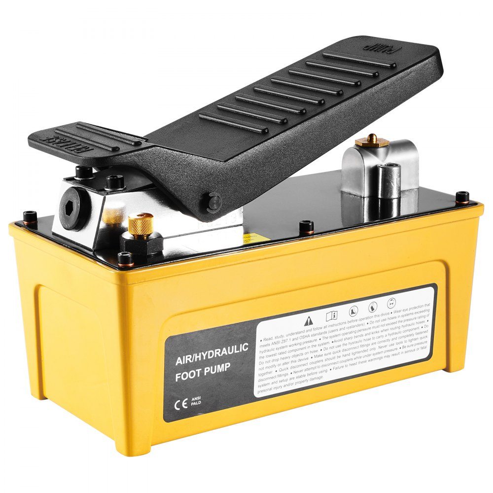 10.000 PSI Lufthydraulikpumpe, 1,6 l Öltank, NPT 3/8" Ölauslass, NPT 1/4" Einlass, luftbetriebene Fußpumpe mit Aluminiumgehäuse, für Autoreparaturrahmenmaschine und hydraulische Presse