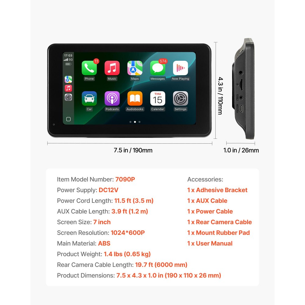 Kabelloses Autoradio (177,8 mm) HD-Radio mit Touchscreen, kompatibel mit Apple CarPlay & Android Auto, CarPlay-Bildschirm mit Rückfahrkamera, Sprachsteuerung, Spiegelverbindung, Bluetooth-GPS-Navigation Kabelloses Autoradio (177,8 mm) HD-Radio mit Touchscreen, kompatibel mit Apple CarPlay & Android Auto, CarPlay-Bildschirm mit Rückfahrkamera, Sprachsteuerung, Spiegelverbindung, Bluetooth-GPS-Navigation