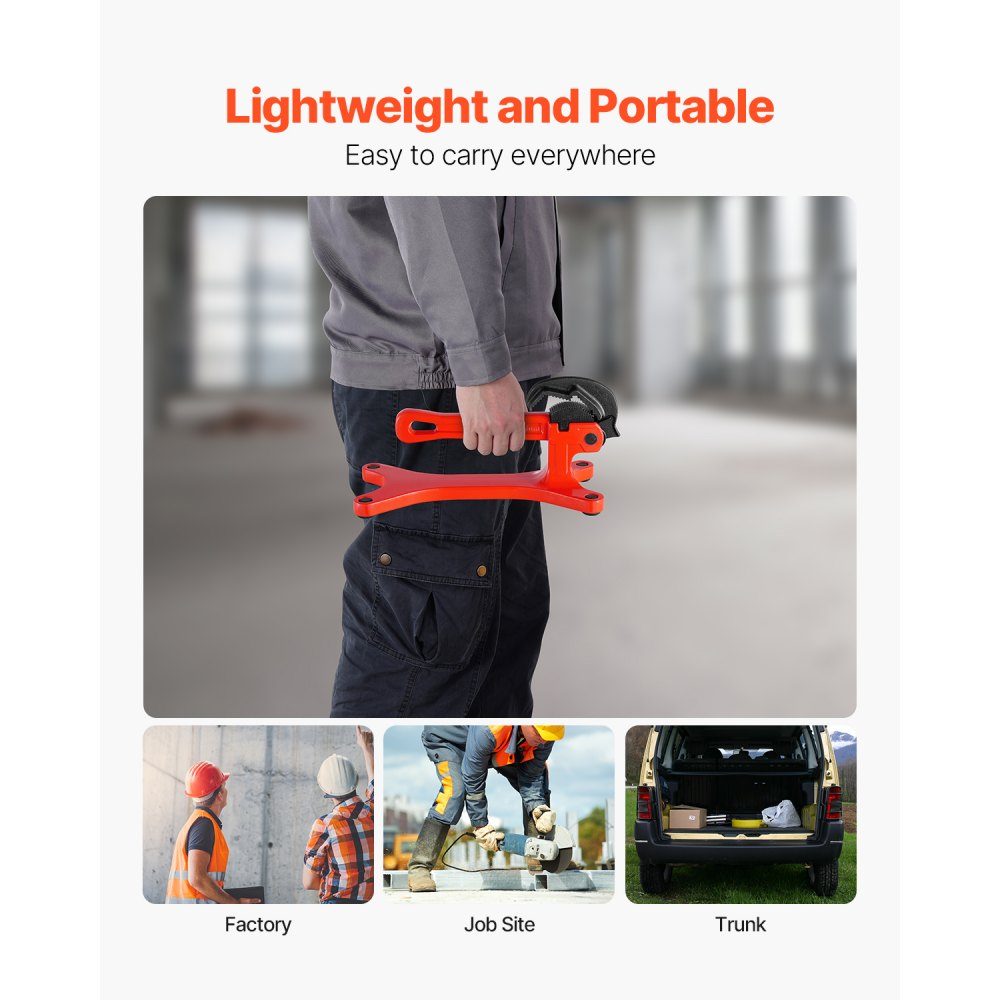 Portable pipe vise, aluminum vise with a clamping capacity of 3.175 to 38.1 mm, ideal for on-site pipe installation, repair and maintenance