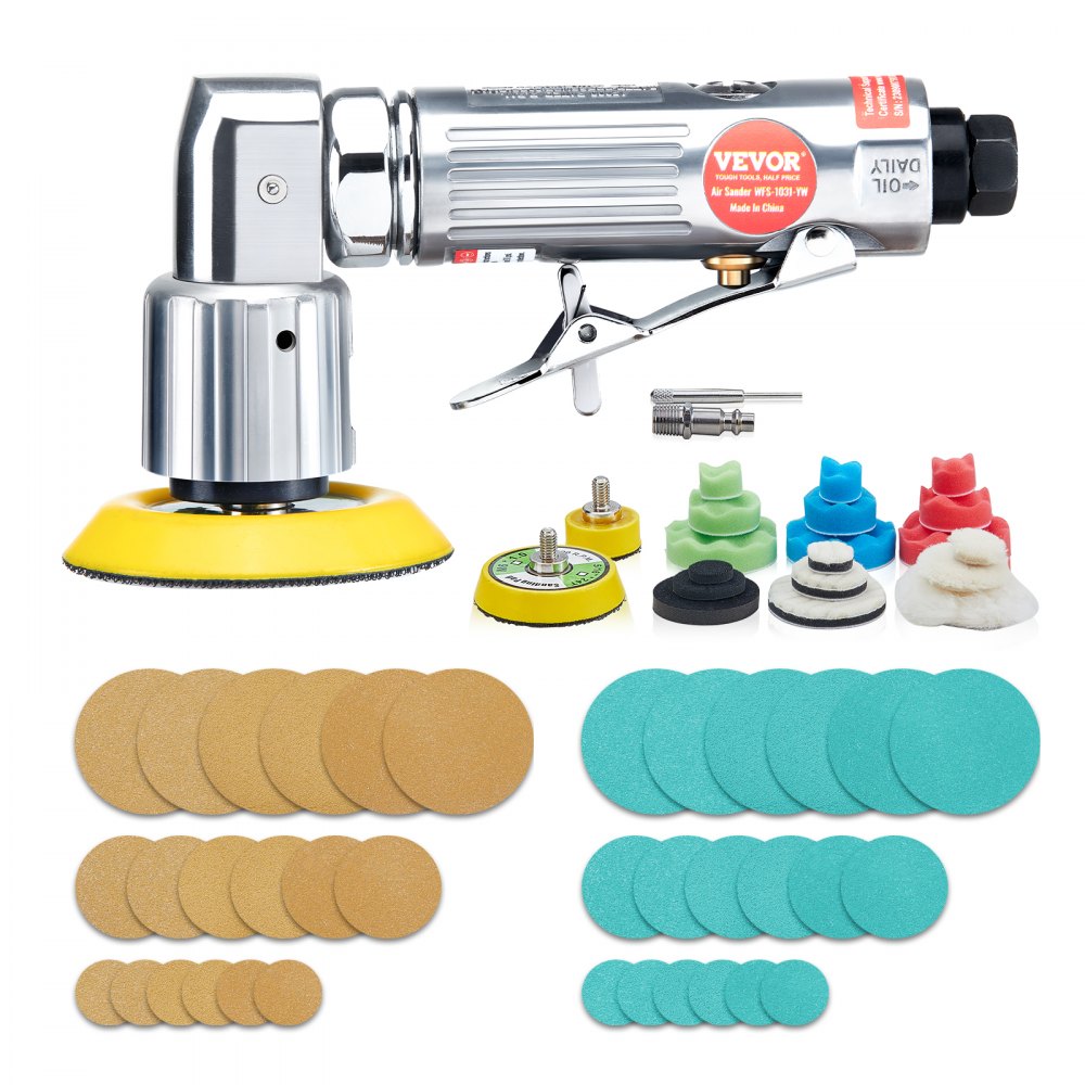 Ensemble de 58 meuleuses pneumatiques, meuleuse d'angle 15 000 tr/min, meuleuse 3 CFM, mini polisseuse 90 PSI, tampon en mousse (1/2/3"), idéal pour le fer, le bois, le plastique, le métal et le marbre Ensemble de 58 meuleuses pneumatiques, meuleuse d'angle 15 000 tr/min, meuleuse 3 CFM, mini polisseuse 90 PSI, tampon en mousse (1/2/3"), idéal pour le fer, le bois, le plastique, le métal et le marbre