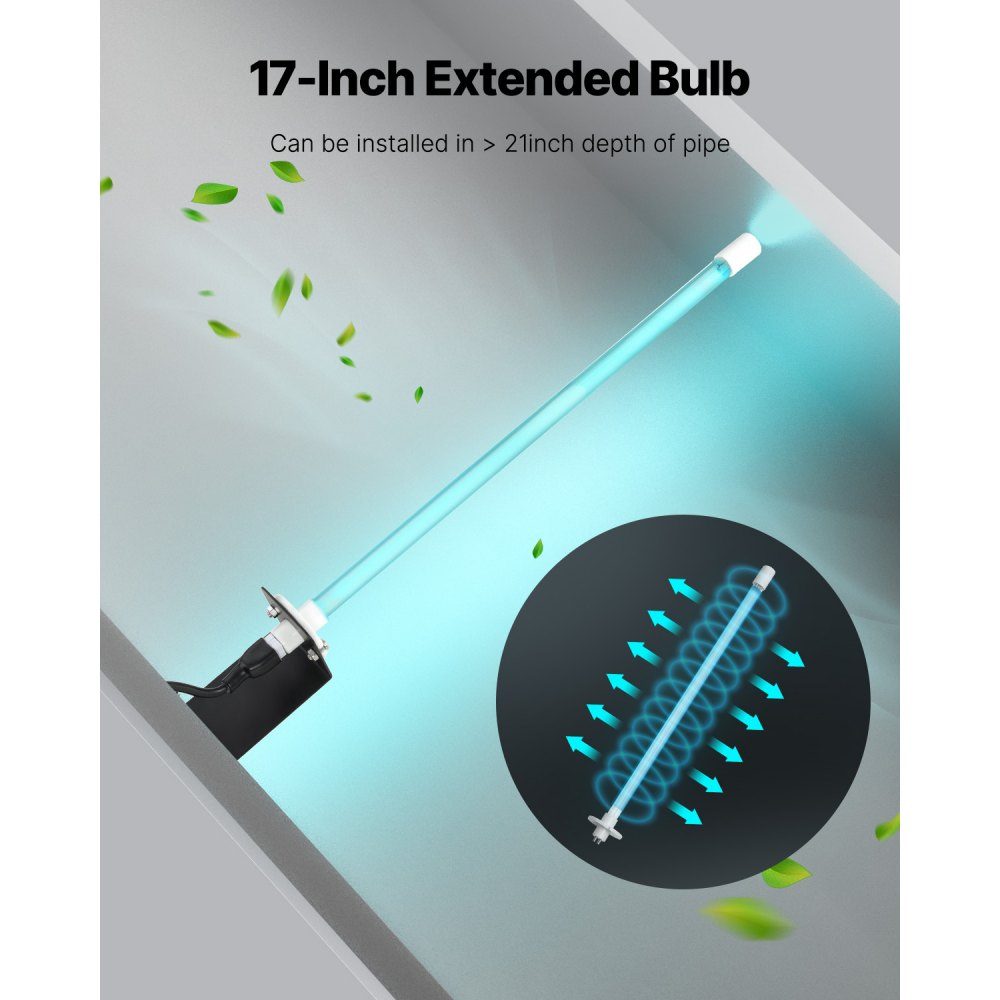 HVAC-luchtreiniger 25W 254nm UV UVC-lichtspoelreiniger met magneet in kanaal voor AC-kanalen (airconditioners) Luchtwasser met 1 reservelamp HVAC UV-lampen Luchtreiniger voor airconditioners