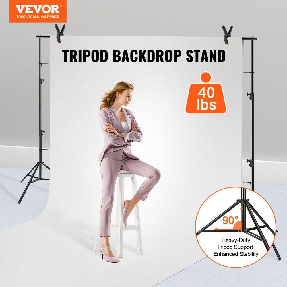 Fotografieachtergrond Fotografieachtergrond 2900x3500mm Stofgrootte Studio Props Achtergrond met 2 driehoekige beugels 2400-2920mm Verstelbare telescopische hoogte Bruiloftsfeest