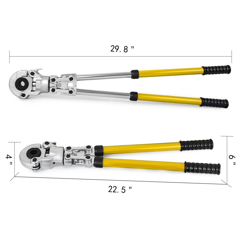 Presszange U16, U20, U25, U32, TH16, TH20, TH26, TH32 mm, Crimpzange, Presszange 6 T Druckkraft, Rohrpresszange mit 360° drehbarem Kopf und ergonomischem Griff, Rohrpresszange, tragbar Ø16-32 m
