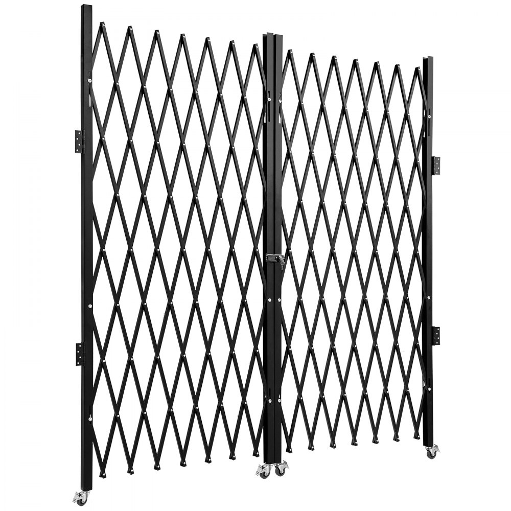 Doppeltes faltbares Sicherheitstor, 156 x 310 cm großes Falttürtor, Akkordeon-Sicherheitstor aus Stahl, erweiterbares Sicherheitstor, 360° rollendes Barrikadentor, Scherentor oder Tür mit Schlüsseln Doppeltes faltbares Sicherheitstor, 156 x 310 cm großes Falttürtor, Akkordeon-Sicherheitstor aus Stahl, erweiterbares Sicherheitstor, 360° rollendes Barrikadentor, Scherentor oder Tür mit Schlüsseln