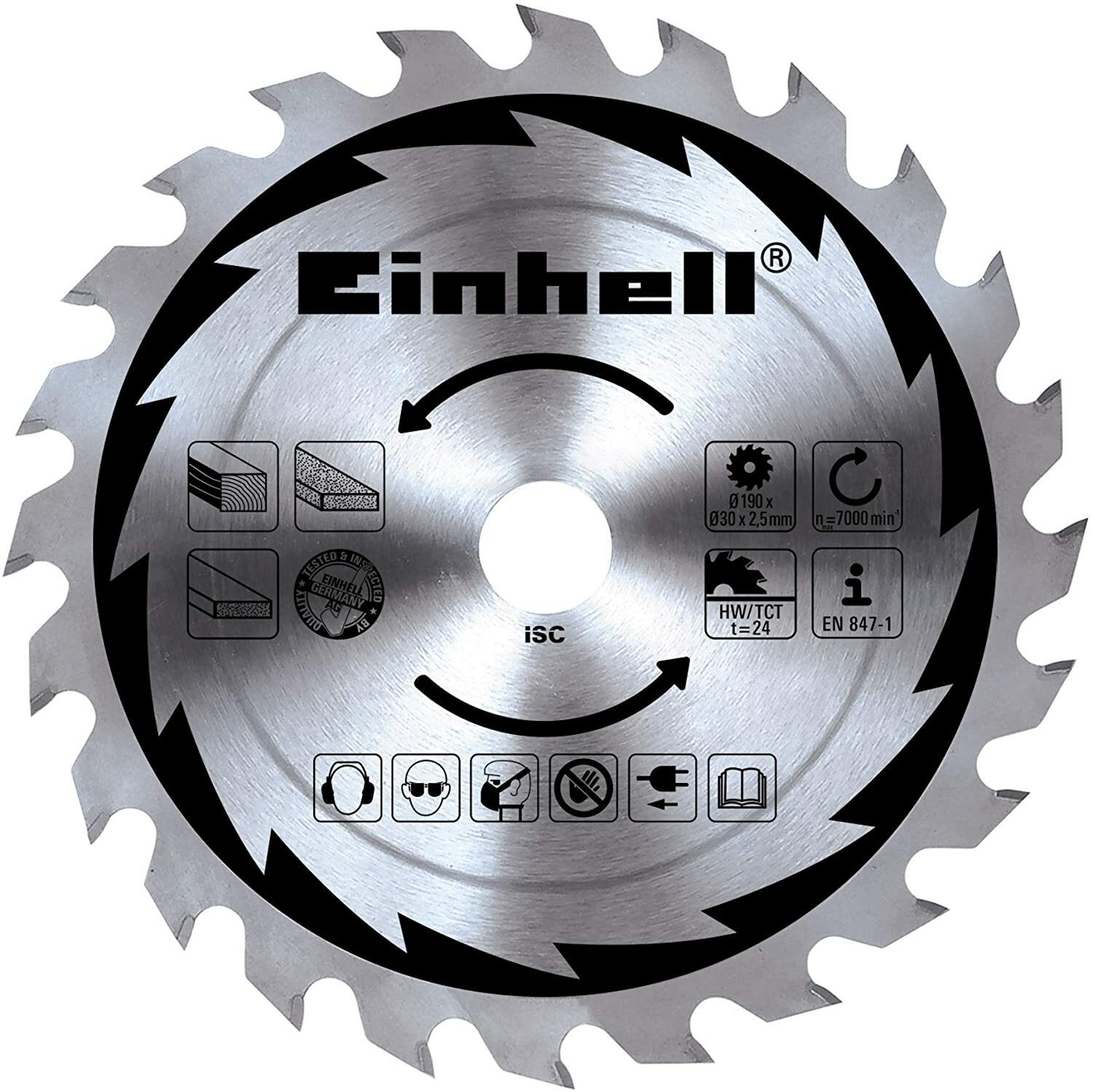 Einhell hand circular saw TC-CS 1200 (1230 W, max. 55 mm, saw blade Ø 160 mm, 24 teeth, rip fence)