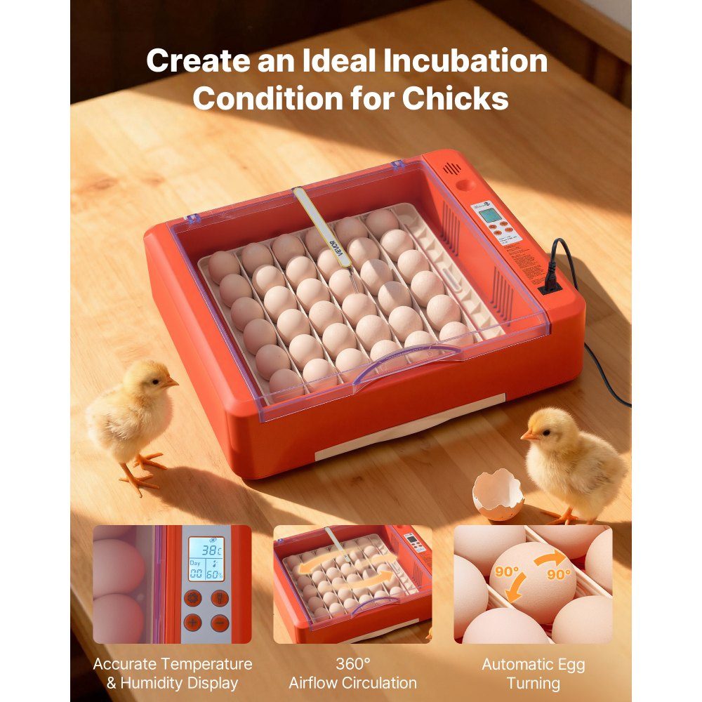 Automatic Breeder, Fully Automatic 36 Eggs Egg Incubator with Egg Turner, Temperature and Humidity Control, Incubator Breeding Machine for Hatching Chicks, Ducks, Geese and Quails