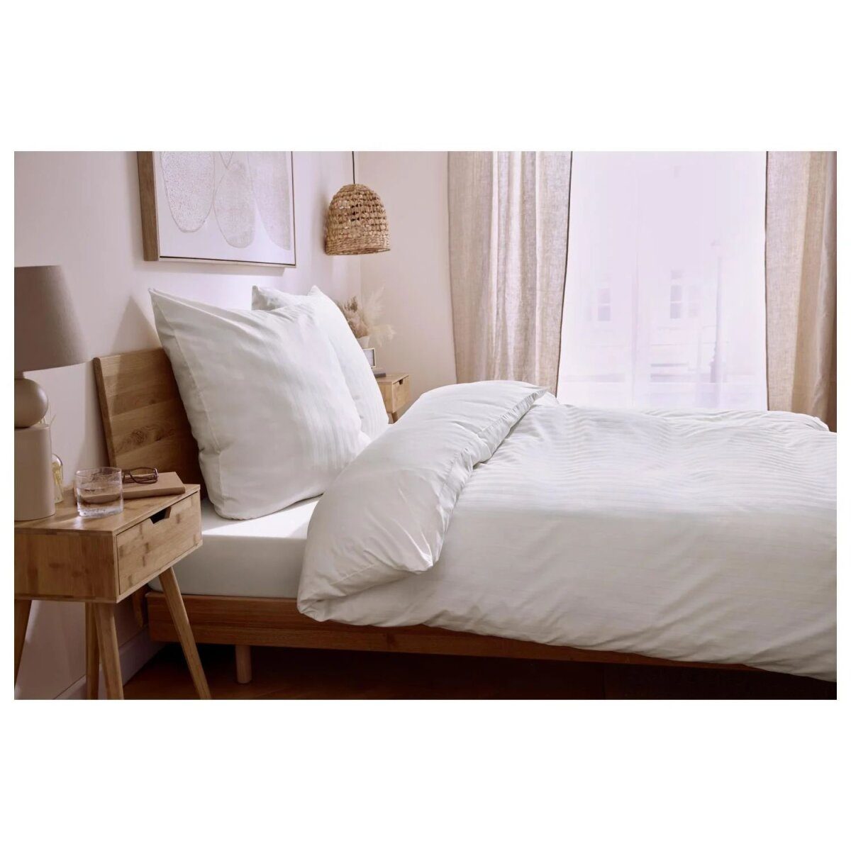 LIVARNO® Luxus-Satin-Spannbettlaken, 140-160x200x27cm, weiß