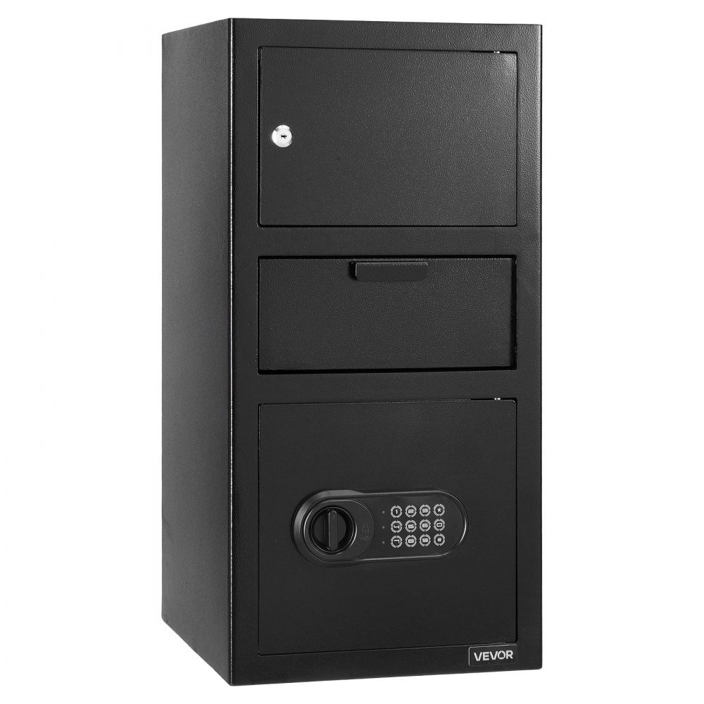 Coffre-fort anti-chute, coffre-fort de 3,6 pieds cubes avec grande fente centrale, coffre-fort avec clavier et 3 niveaux et clés de rechange pour les documents de reçus d'argent
