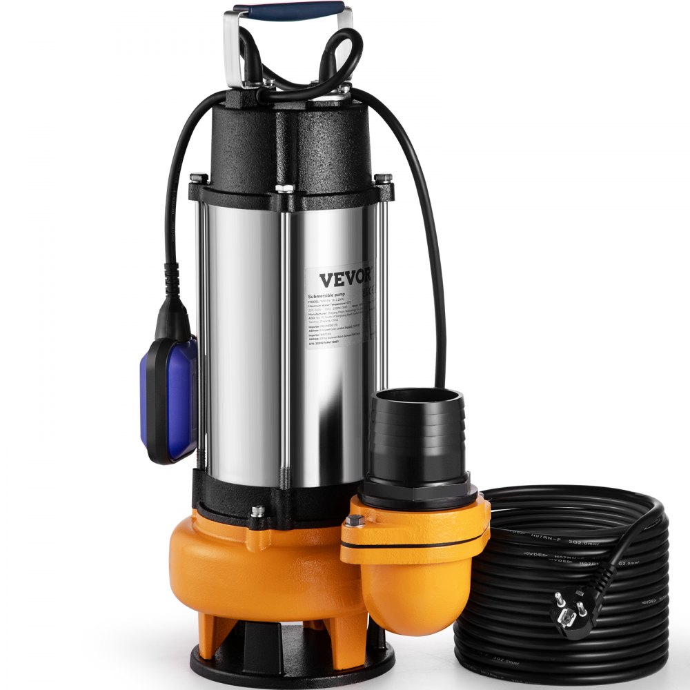 Dirty water pump with variable float switch submersible pump 2200W garden pump flow 60000L/h dirty water submersible pump max. stroke 18m water pump IPX8 Ideal for pumping water