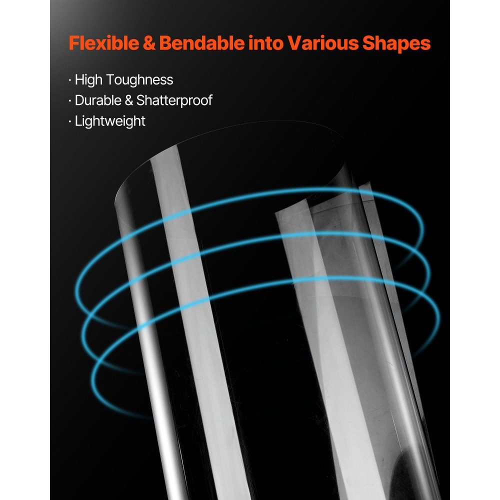 PET/Plexiglasplatten, Set mit 5 Kunststoffplatten, 610 x 914 mm, 1 mm dick, transparente, flexible Kunststoffplatten zum Basteln, Ersatzglas für Bilderrahmen, DIY-Display-Projekt, einfach zu schneiden