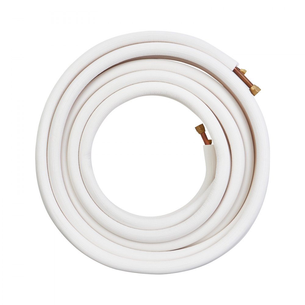 15240 mm Mini-Split-Leitungssatz, Kupferrohre mit 9,53 mm und 15,875 mm Außendurchmesser und dreischichtige Isolierung für Mini-Split-Klimaanlagen, Kältemittel- oder Wärmepumpengeräte und HVAC mit Wickelstreifen 15240 mm Mini-Split-Leitungssatz, Kupferrohre mit 9,53 mm und 15,875 mm Außendurchmesser und dreischichtige Isolierung für Mini-Split-Klimaanlagen, Kältemittel- oder Wärmepumpengeräte und HVAC mit Wickelstreifen
