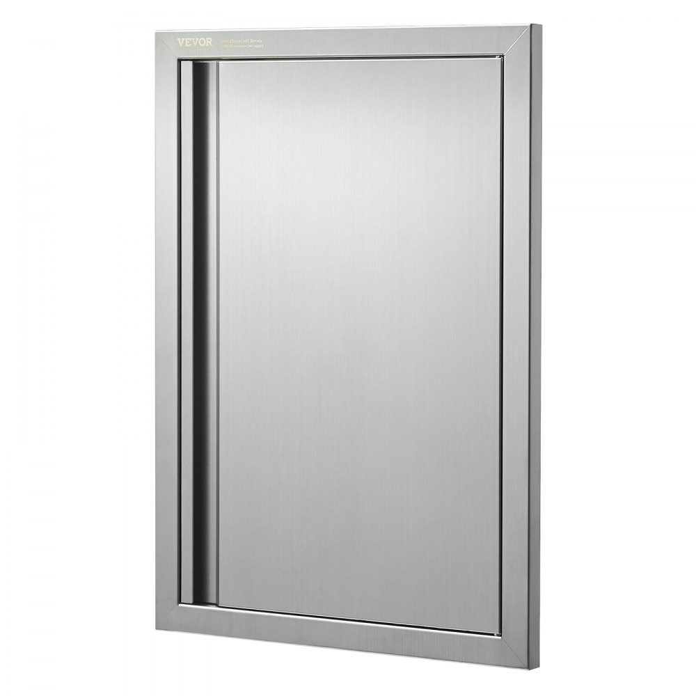 Grill Access Door 432x610mm Single Outdoor Kitchen Door Flush Mount Stainless Steel Door Vertical Wall Door with Retractable Handle for Grill Island Grill Station Outdoor Cabinet