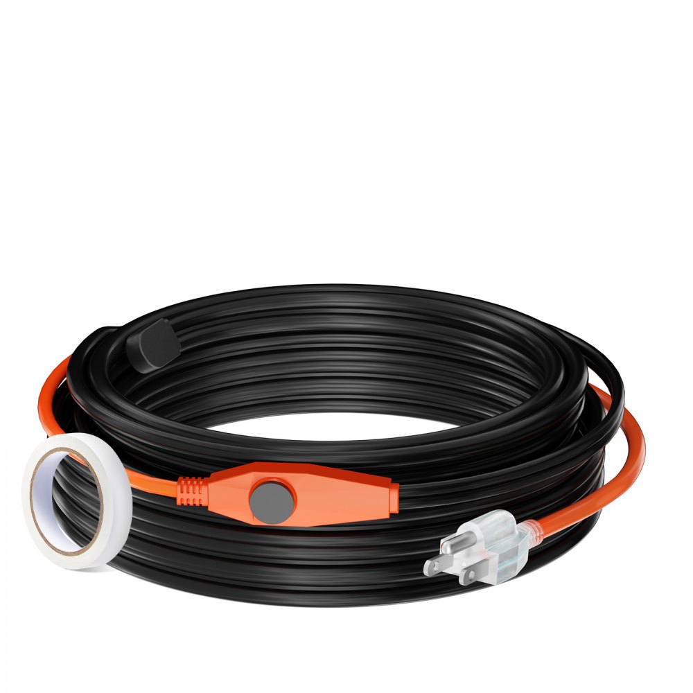 Buisverwarmingskabel 25m 23W/m buisverwarmingstape met ingebouwde thermostaat Waterleidingverwarmingskabel beschermt PVC-slangen, metalen en plastic buizen tegen bevriezing Buisverwarmingskabel 25m 23W/m buisverwarmingstape met ingebouwde thermostaat Waterleidingverwarmingskabel beschermt PVC-slangen, metalen en plastic buizen tegen bevriezing