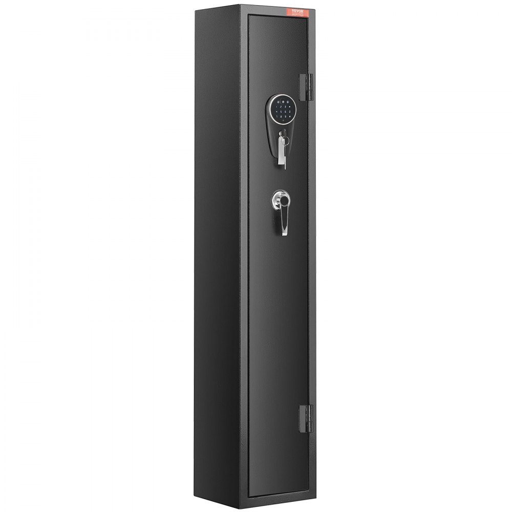 Gun safe for 2 rifles & 4 pistols, gun safe with lock & digital keyboard, gun safe with removable shelf, long gun safe, gun safe black