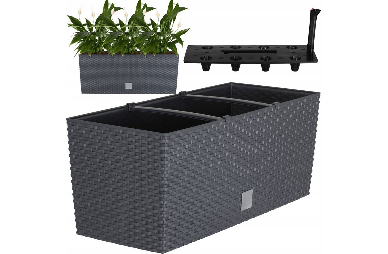 *OFFER*Rattan flower pot flower box with feet flower pot 17l
