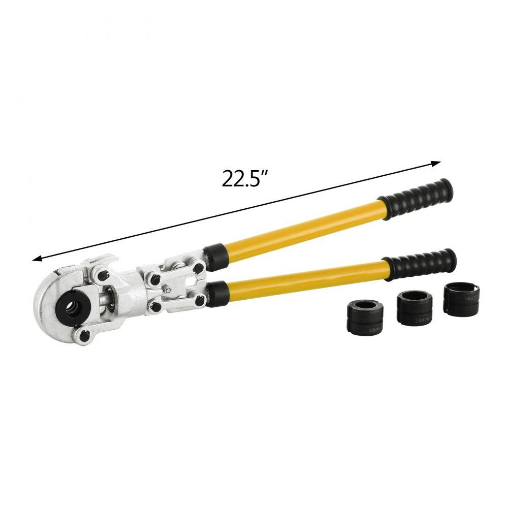 Perstang TH 16, TH 20, TH 26, TH 32, perstang, perstang Ø 16-32 mm, pijppertang geel, stalen perstang met ergonomische en antisliphandgreep, pijppertang 530-750 mm uitschuifbaar