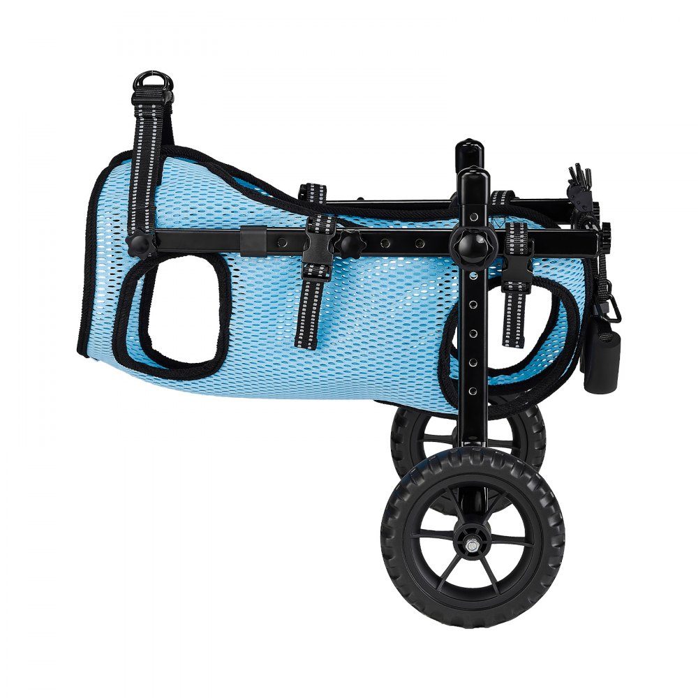 Dog Wheelchair for Hind Legs, Adjustable Pet Wheelchair, Lightweight Dog Stroller with Shock Absorbing Wheels, Walking Aid for Disabled, Paralyzed, Injured Dogs up to 15kg, M
