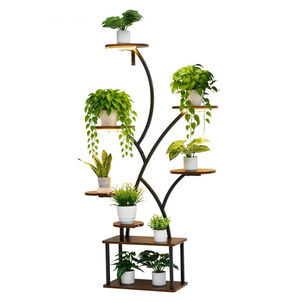 Plant Stand with Grow Lights, 8 Tier Plant Shelf Flower Stand, 3 Timers and 10 Brightness Levels, Flower Shelf Decoration for Living Room and Balcony, 920x310x1575mm