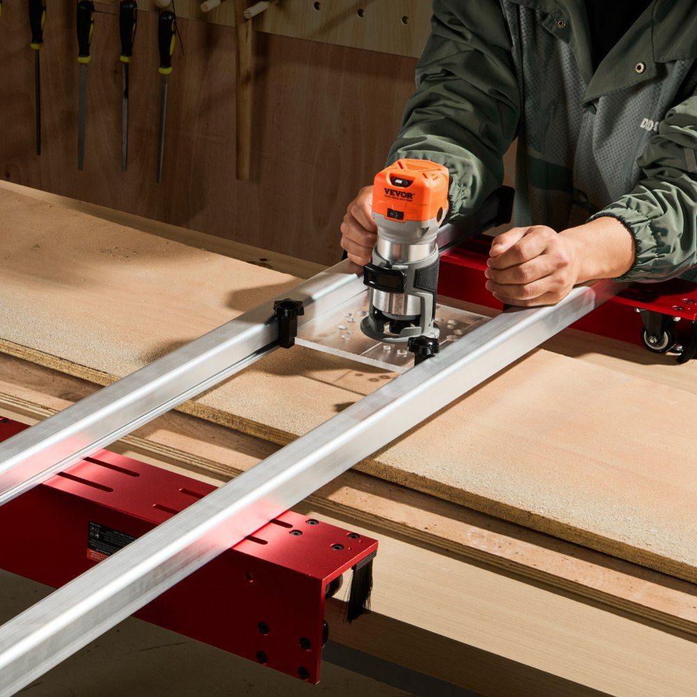 Gabarit de fraisage de visage 1525 mm, gabarit portable et facilement réglable pour lisser les panneaux, luge de fraisage pour le travail du bois, plan de coupe pour lisser le bois, bricolage