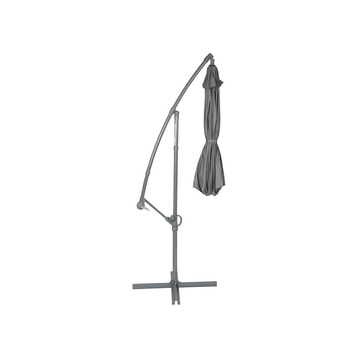 Parasol 300cm parapluie déporté à manivelle parasol de marché jardin imperméable anthracite