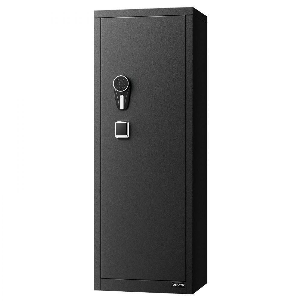 Armoire à armes, armoire à armes avec accès rapide, 3 compartiments à pistolet et supports réglables, armoire à armes d'épaule, coffre-fort pour fusil avec verrouillage par empreinte digitale et mot de passe, noir, assemblage requis