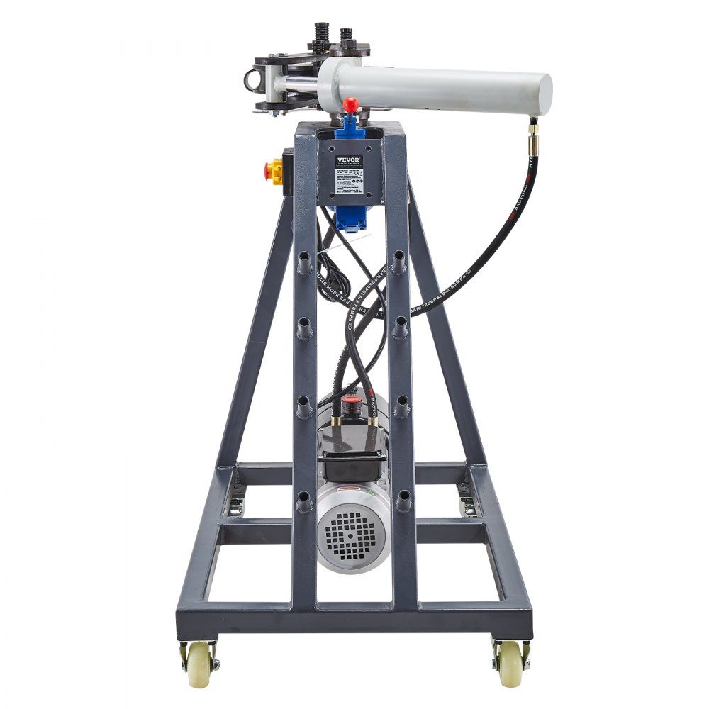Elektrischer Rohrbieger, 750-W-Rohrbieger mit 6-Liter-Hydraulikzylinder, Rohrbieger mit Rollen, 3 Matrizen und einem maximalen Biegewinkel von 180°, geeignet für Rohre von 3/4 bis 2 Zoll
