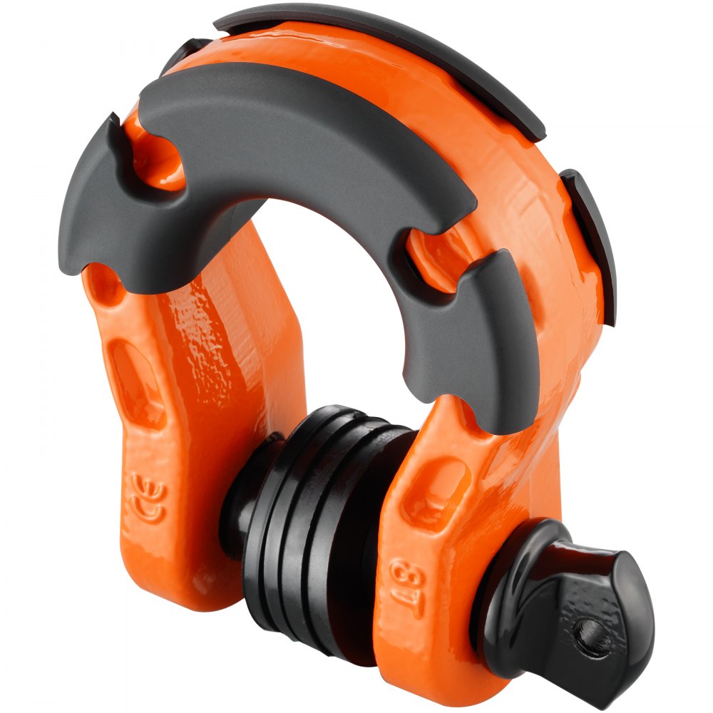 3/4" D-ring beugel, 2 stuks gelegeerde stalen beugels, 30 ton breeksterkte, met 7/8" schroefpen, isolatoren en ringen, zware terreinwagen herstelbeugel voor Jeep Trucks, oranje
