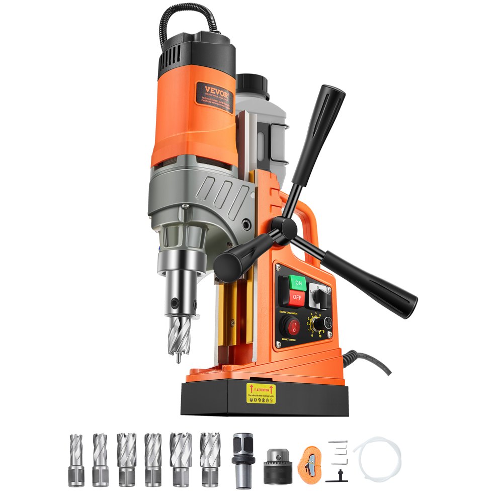 Perceuse magnétique moteur 1450 W, diamètre de foret de 2 pouces, perceuse magnétique électrique portable de 2878 lbf, avec 6 forets à noyau, perceuse de surface métallique, zone de bricolage Perceuse magnétique moteur 1450 W, diamètre de foret de 2 pouces, perceuse magnétique électrique portable de 2878 lbf, avec 6 forets à noyau, perceuse de surface métallique, zone de bricolage
