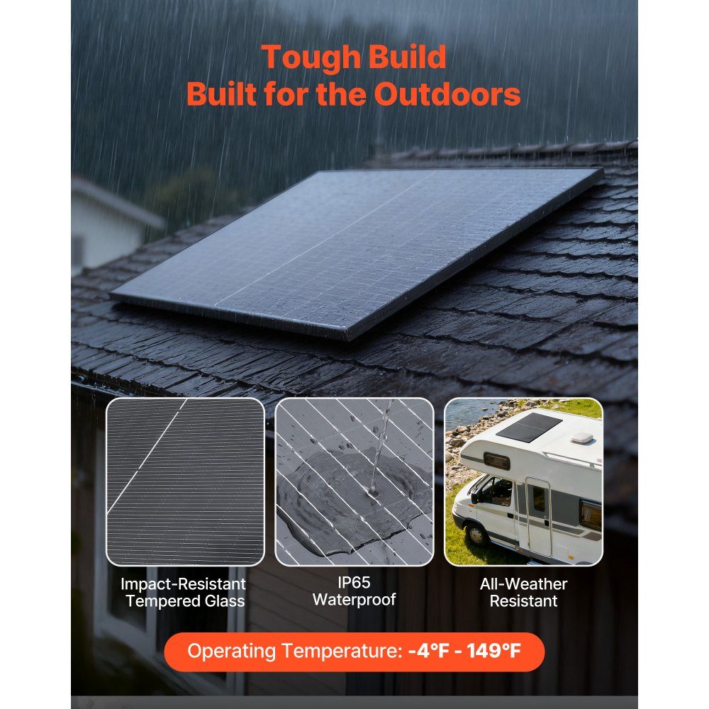Monokristalline Solarmodule, 400 W, 2er-Pack, PV-Modul mit MC4-Ausgang und Aluminiumrahmen, Solarpanel, IP65, wasserdicht, netzunabhängig, Balkon-Kraftwerk für Auto, Boot, Wohnmobil, Flachdach