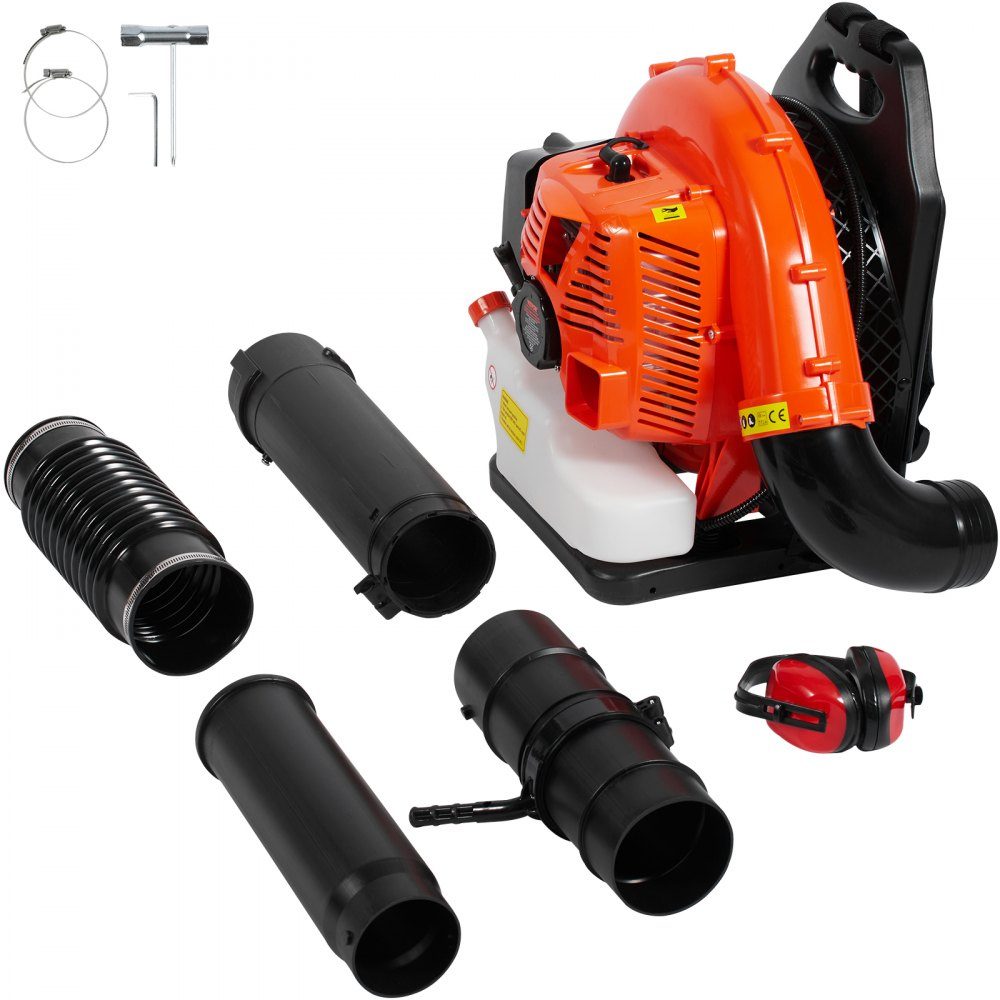 Backpack Leaf Blower, 79CC 2-Stroke Gasoline Leaf Blower with 3L Fuel Tank, 930 CFM Air Volume, 184 MPH Speed, Ideal for Lawn Care, Leaf Cleaning and Snow Removal