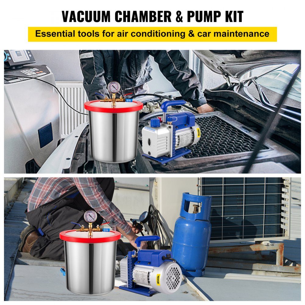 12L Vakuumkammer Multifunktionspumpe 85L/min Vakuumpumpe Vakuumpumpe Edelstahl