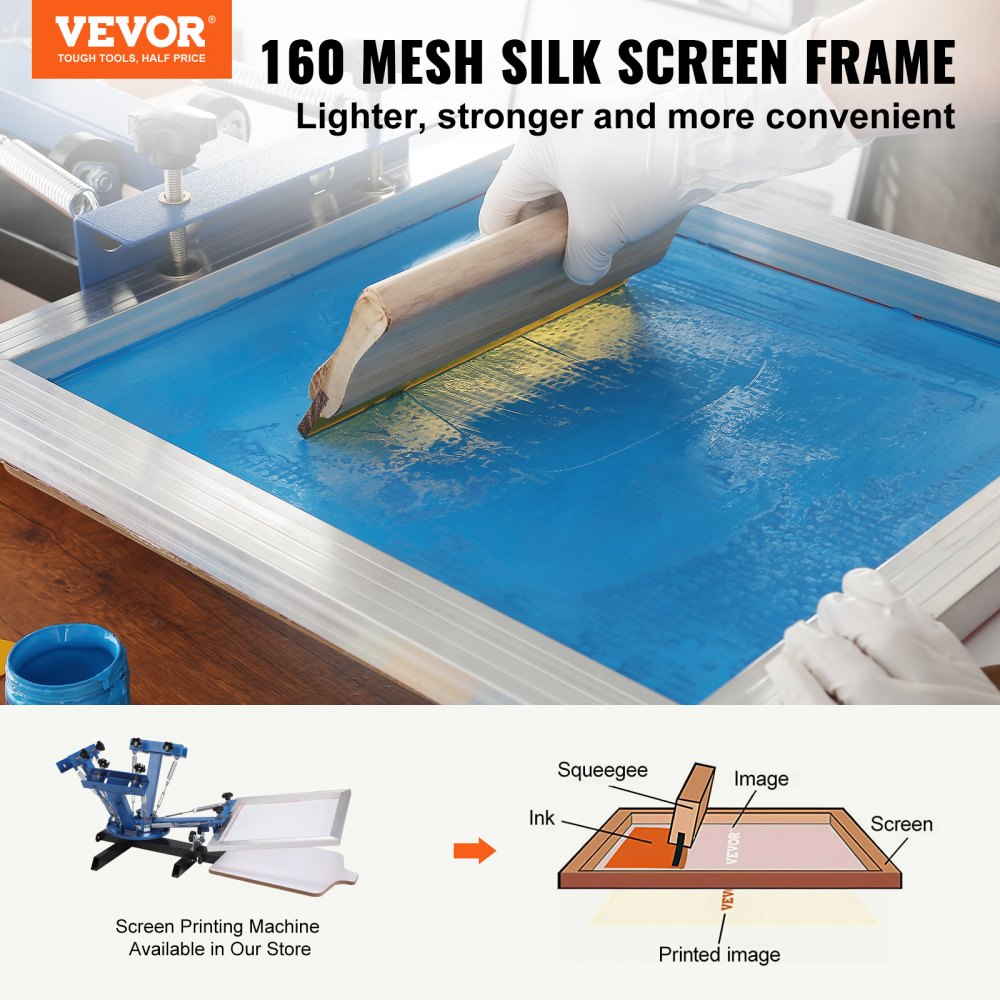 Zeefdrukkit, 2 stuks aluminium zeefdrukframes, 508x609,6 mm zeefdrukframe met 160 mesh, hoge spanning nylon gaas en afdichtingstape voor T-shirts, doe-het-zelf afdrukken enz. Zeefdrukkit, 2 stuks aluminium zeefdrukframes, 508x609,6 mm zeefdrukframe met 160 mesh, hoge spanning nylon gaas en afdichtingstape voor T-shirts, doe-het-zelf afdrukken enz.