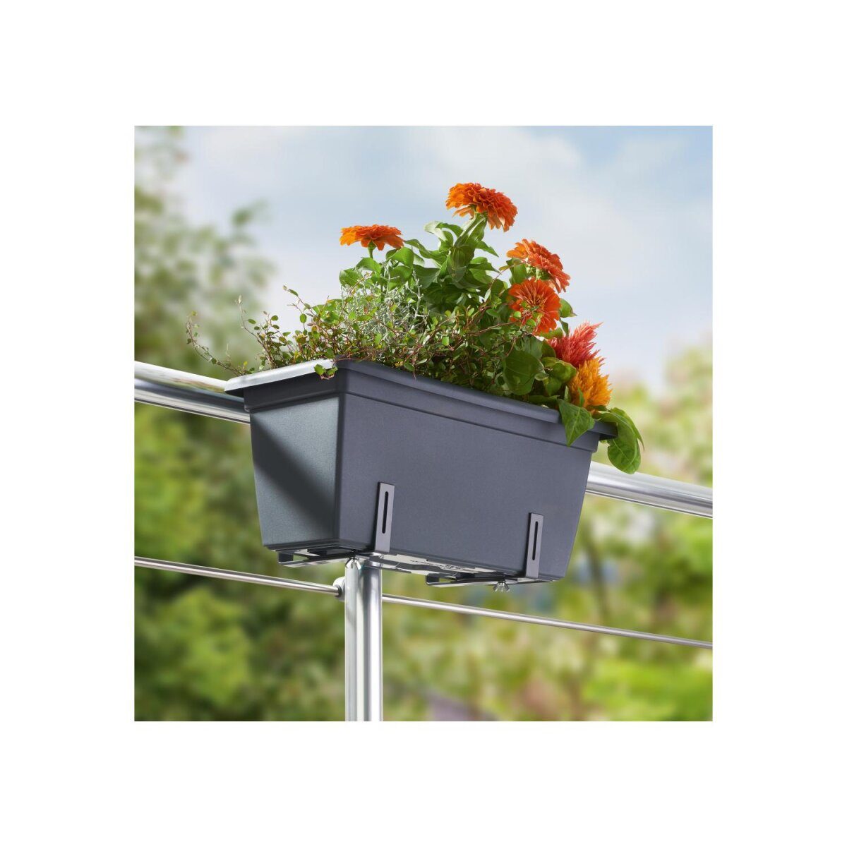 PARKSIDE flower box holder, set of 2, anthracite