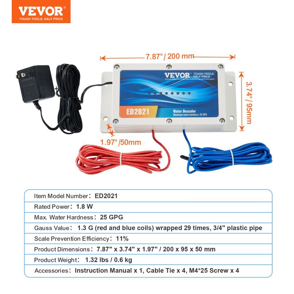 Electronic water descaling system, salt-free whole house descaler, water softener to reduce limescale, for all types of plumbing pipes