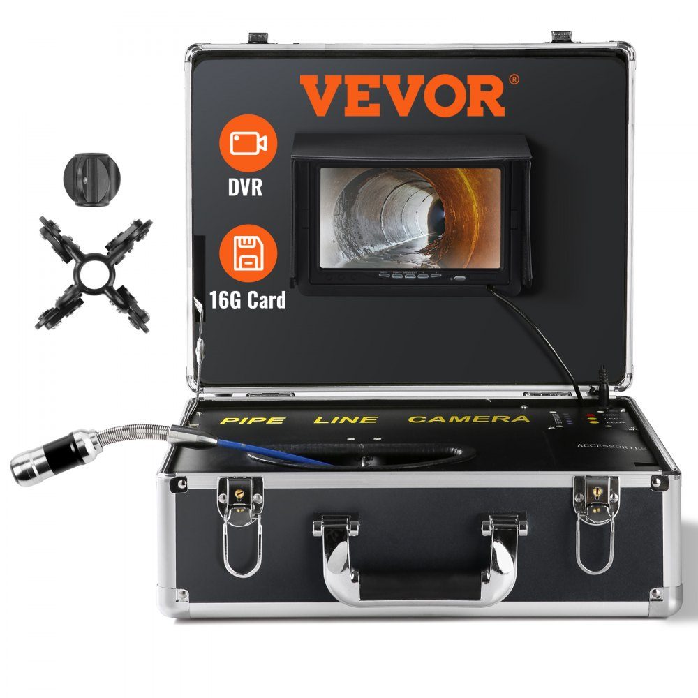 Professionelle 7" 480p Rohrkamera 30m Kanalkamera Endoskop 1000TVL Inspektionskamera 130° Betrachtungswinkel 25mm Kameradurchmesser 4500 mAh Akku für 6 Stunden Endoskopkamera Rohr DVR & Fotoaufzeichnung