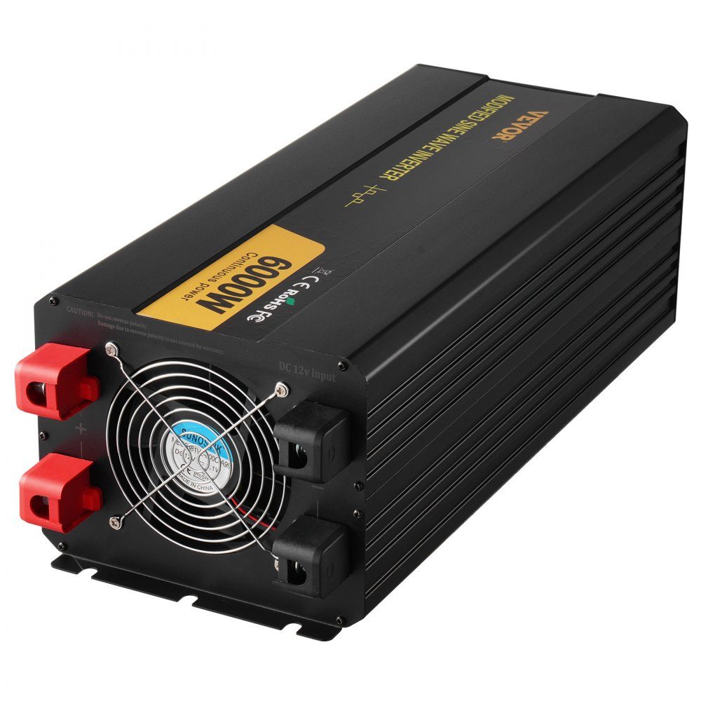 Power Inverter 6000W Modified Sine Wave Inverter DC 12V to AC 230V Car Converter with LCD Display LED Indicators EU Sockets Power Inverter for Car RV Truck Boat Travel
