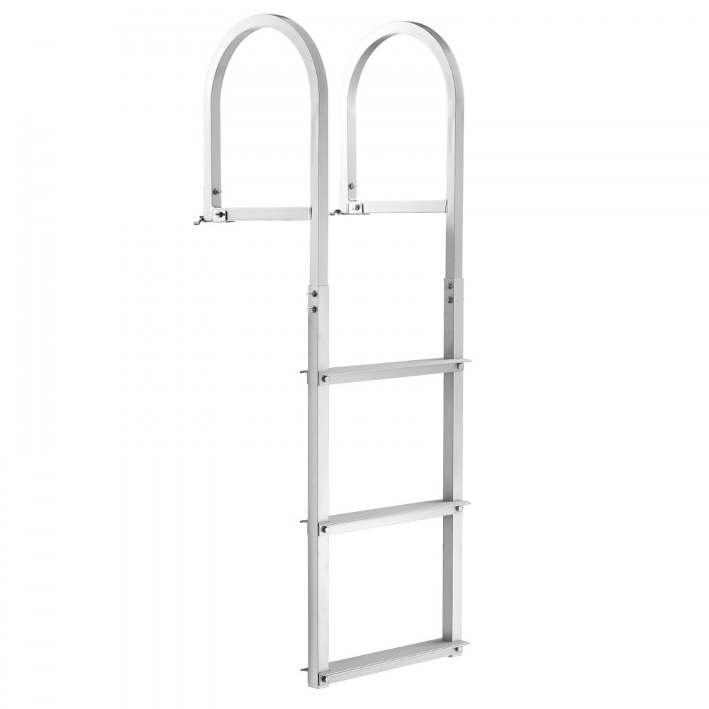 Échelle de quai 3 marches amovibles, capacité de charge de 226 kg, échelle de bateau ponton en alliage d'aluminium avec marche de 8,3 cm de large et tapis en caoutchouc antidérapant pour embarquement de bateau/lac/piscine Échelle de quai 3 marches amovibles, capacité de charge de 226 kg, échelle de bateau ponton en alliage d'aluminium avec marche de 8,3 cm de large et tapis en caoutchouc antidérapant pour embarquement de bateau/lac/piscine