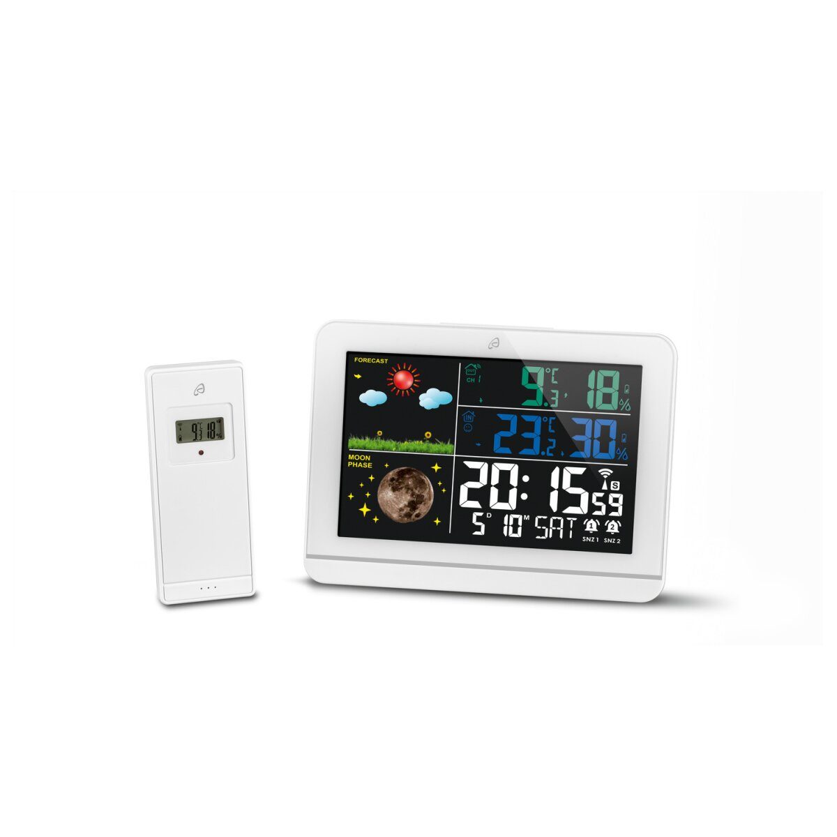 AURIOL® Wetterstation, mit Farbdisplay (weiß) gut