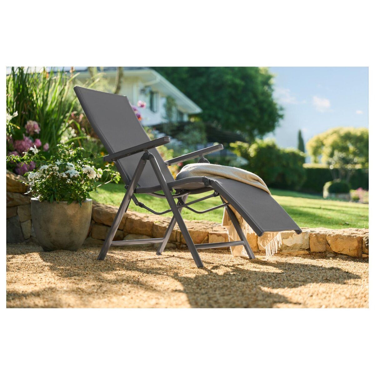 LIVARNO® Aluminium Relaxsessel „Houston“, Anthrazit Gut